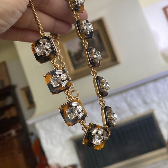 J.Crew Tortoise & Crystal Adjustable Necklace - Picture 6 of 12